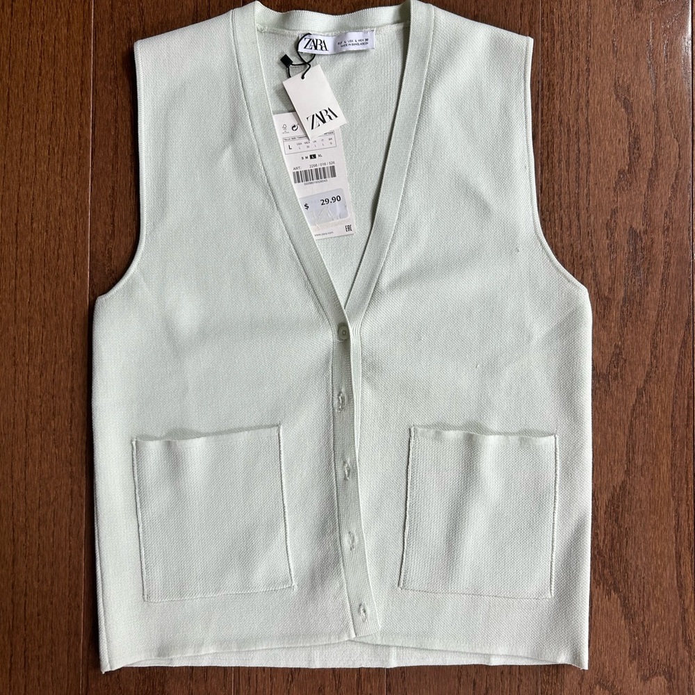 Zara Light Mint Cardigan Sweater